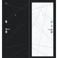 входная дверь Граффити-5 Букле черное/Snow Art