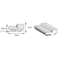 Коробка "Т" МДФ 2070*70*32 (у,п), цвет White Silkwood