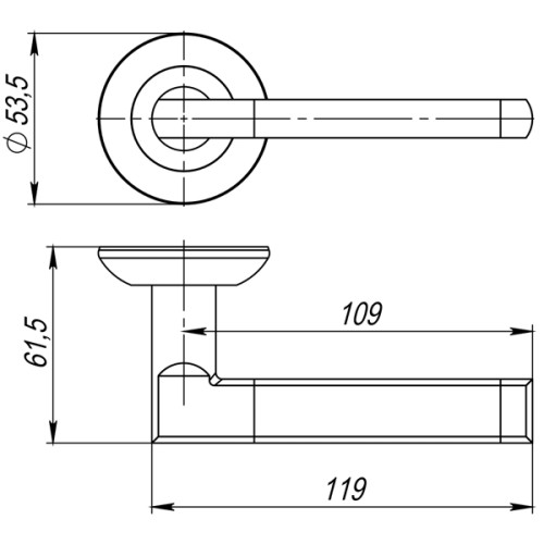 Ручка раздельная R.JR54.POLO TECH BL-24 черный (белая коробка)