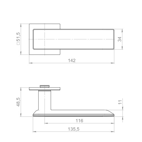 Ручка раздельная K.YM.CASTELLA MWSC-33 итальянский тисненый