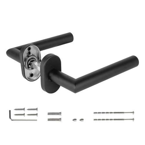 Ручка раздельная R.DSS201-0204P/19 (DSS-0204P/19) INOX 201 BLACK (овальное основание)