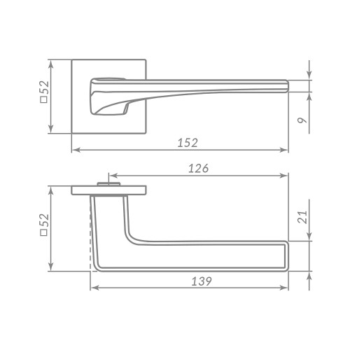 Ручка раздельная K.ARC.Q52.ELEN SSG-39 сатин.золото