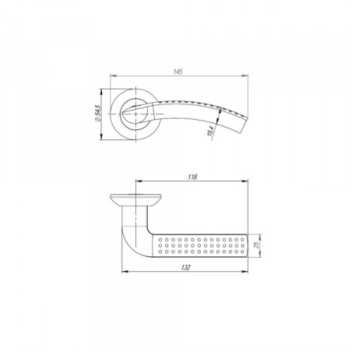 Ручка раздельная R.TL54.LOGICA (LOGICA TL) 130mm SN/CP-3 матовый никель/хром