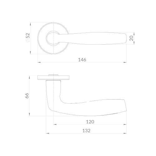 Ручка раздельная R.EST.R52.ROUND SN-3 матовый никель