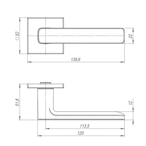 Ручка раздельная K.ARC.Q52.VIVA BL-24 черный
