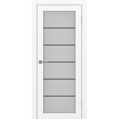 Турин 501АСС.2, цвет Белый снежный молдинг алюм.чёрн стекло Мателюкс, размер 80*200 см.