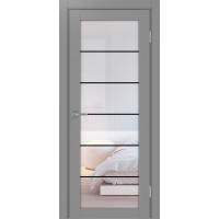 Турин 501АСС.2, цвет Серый молдинг алюм.чёрн стекло Прозрачное, размер 80*200 см.