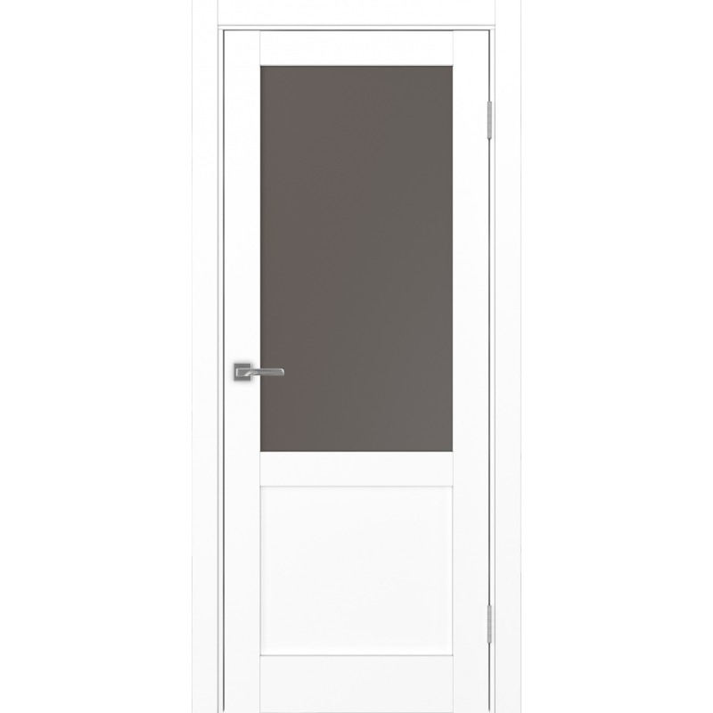 Межкомнатная дверь Турин 502.21, цвет белый снежный, заполнение Бронза матовое, размер 200*80 см.