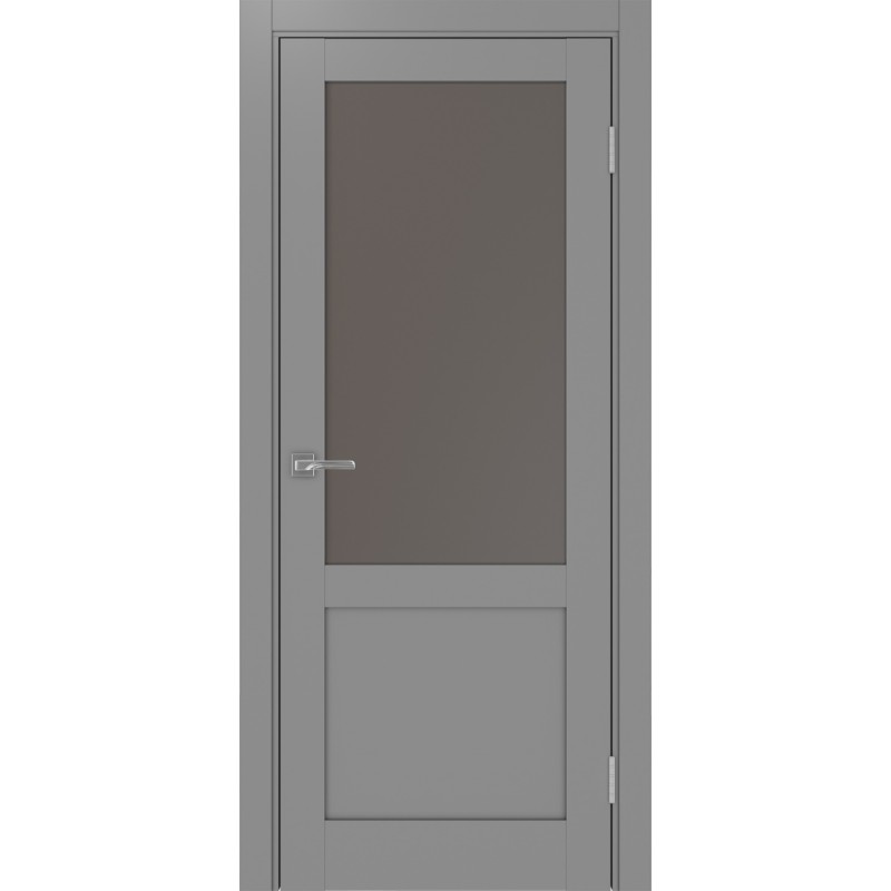 Межкомнатная дверь Турин 502.21, цвет серый, заполнение Бронза матовое, размер 200*80 см.
