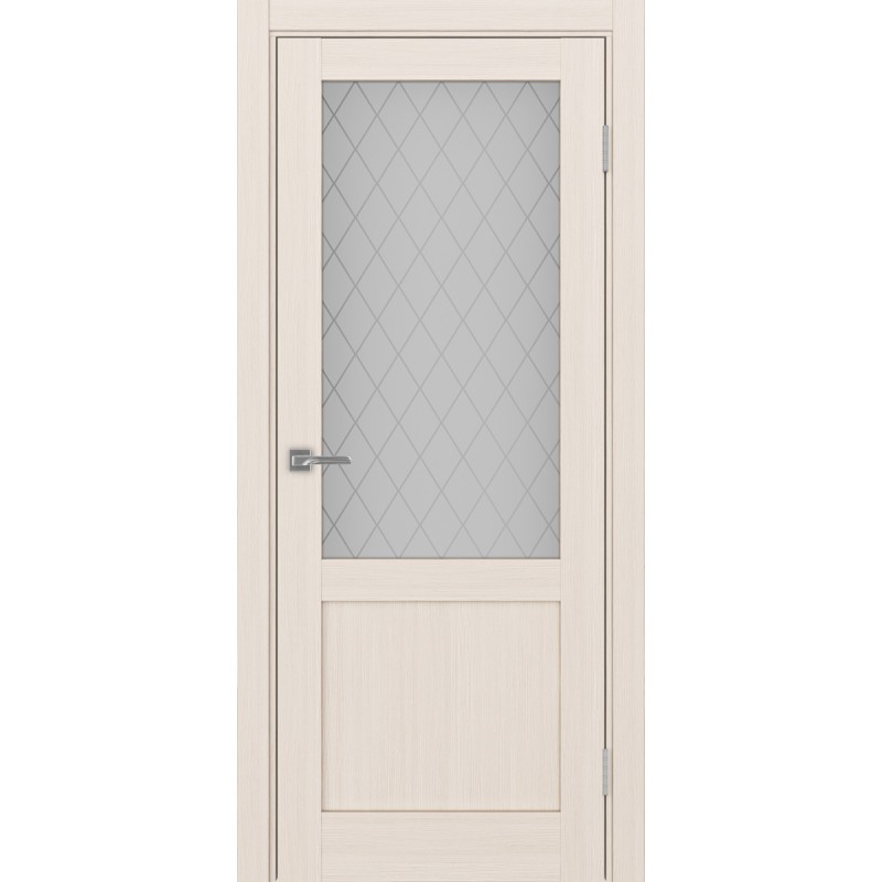 Межкомнатная дверь Турин 502.21, цвет ясень перламутровый, заполнение Кристалл бесцветное, размер 200*80 см.