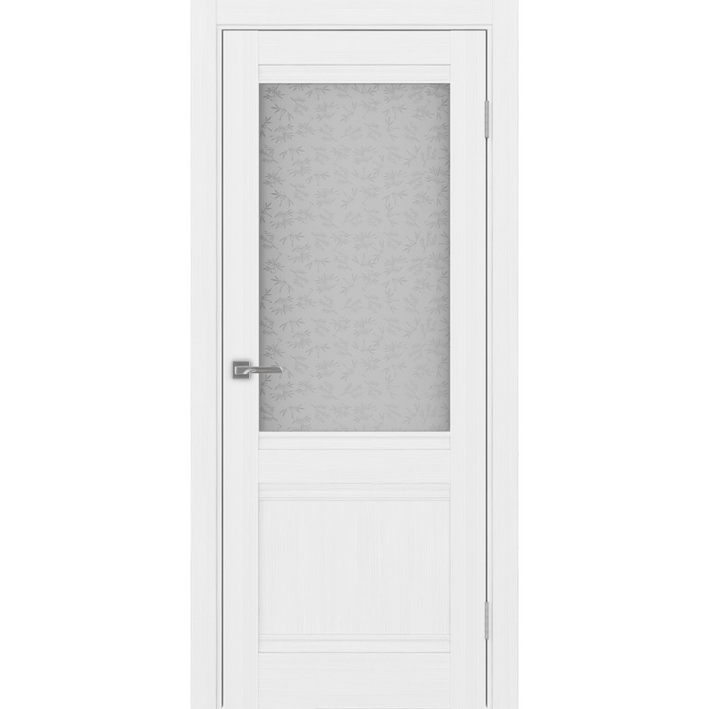 Межкомнатная дверь Турин 502U.21, цвет белый лёд, заполнение Дали бесцветное, размер 200*30 см.