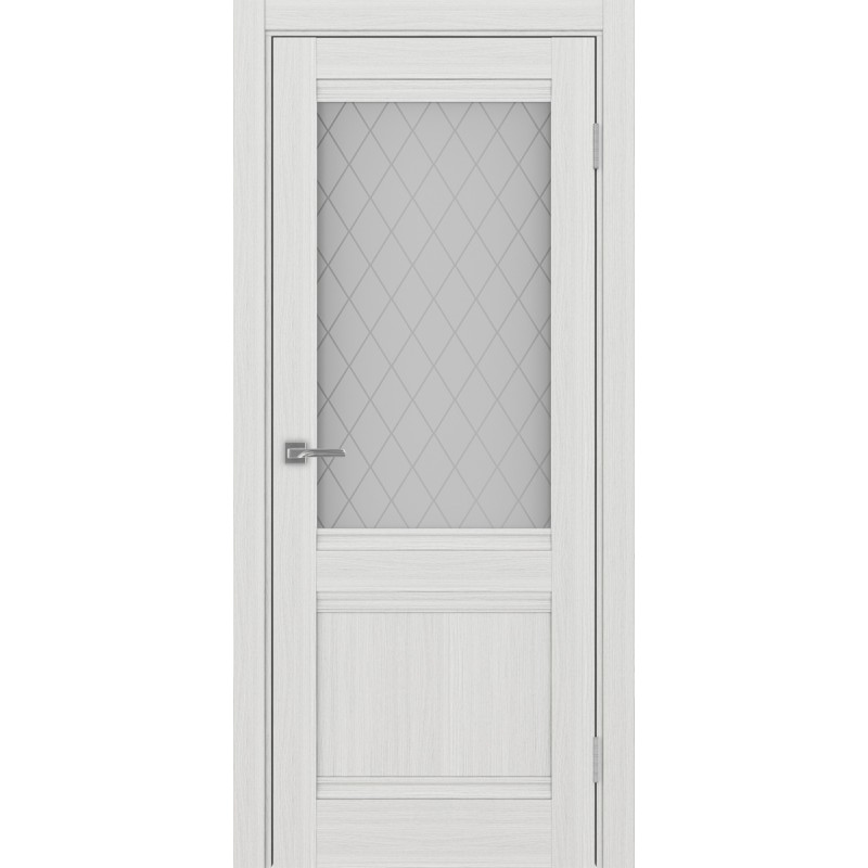 Межкомнатная дверь Турин 502U.21, цвет Ясень серебристый Кристалл б.цв, размер 80*200 см.