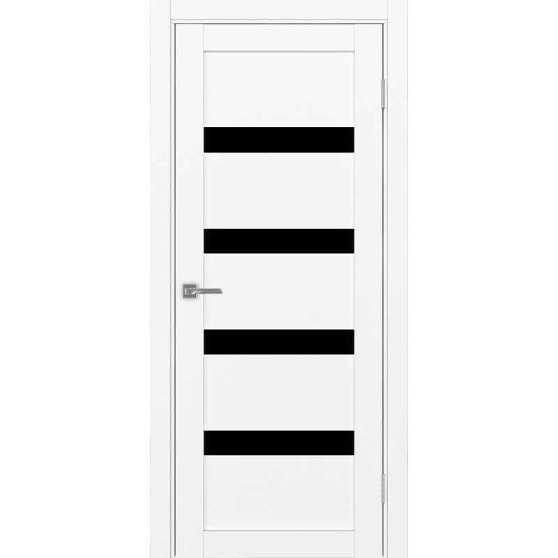 Межкомнатная дверь Турин 505.12, цвет белый снежный, заполнение LACчерный, размер 200*80 см.