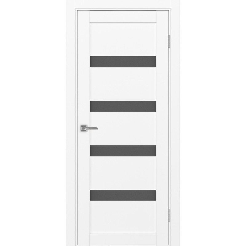 Межкомнатная дверь Турин 505.12, цвет белый снежный, заполнение Графит матовое, размер 200*80 см.