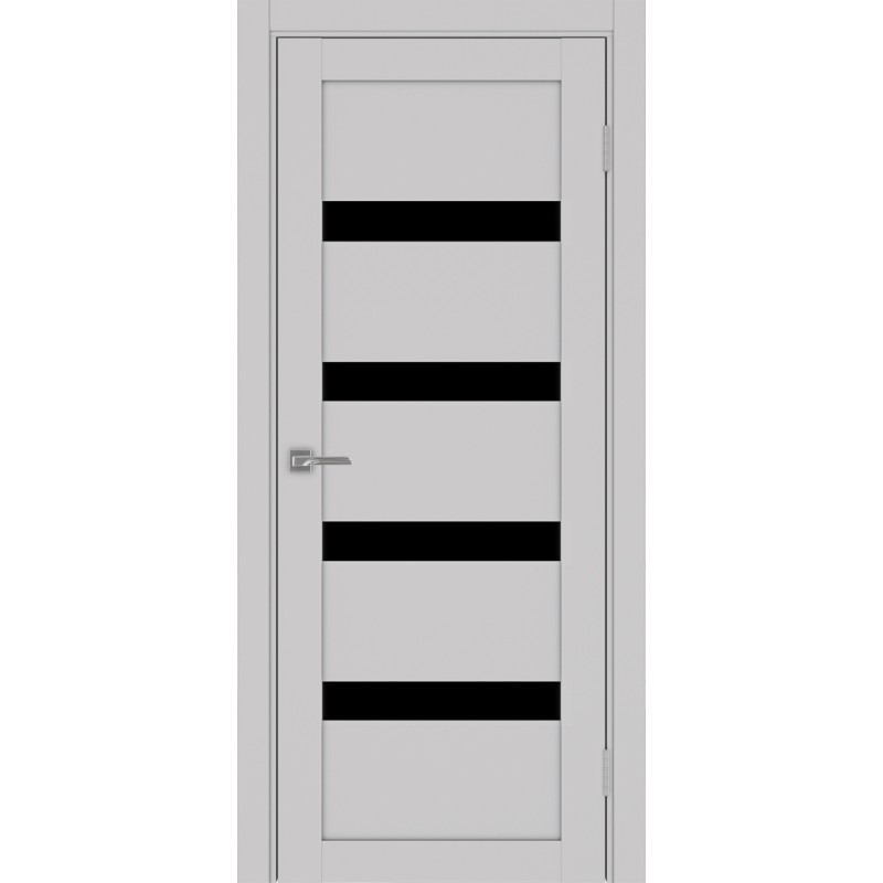Межкомнатная дверь Турин 505.12, цвет пепельный, заполнение LACчерный, размер 200*80 см.