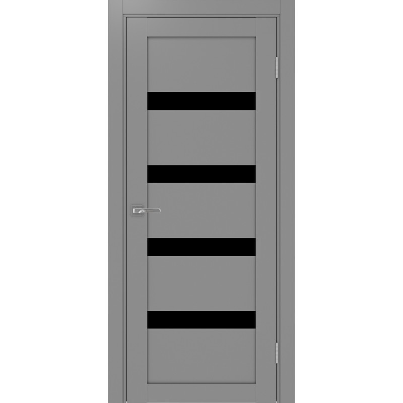 Межкомнатная дверь Турин 505.12, цвет серый, заполнение LACчерный, размер 200*80 см.