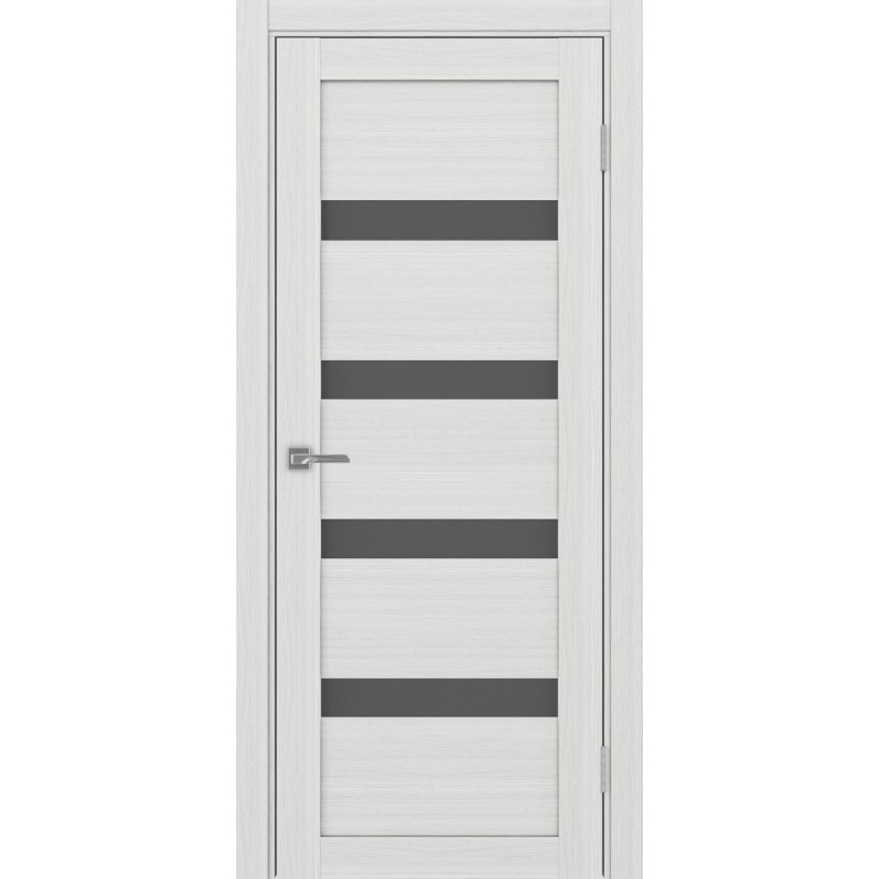 Межкомнатная дверь Турин 505.12, цвет ясень серебристый, заполнение Графит матовое, размер 200*80 см.