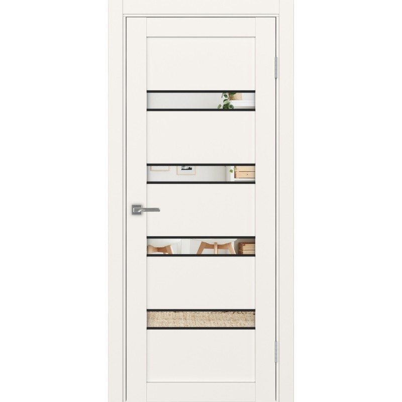 Межкомнатная дверь Турин 505.12 АПС молдинг SB, цвет, бежевый, заполнение Зеркало, размер 200*80 см.