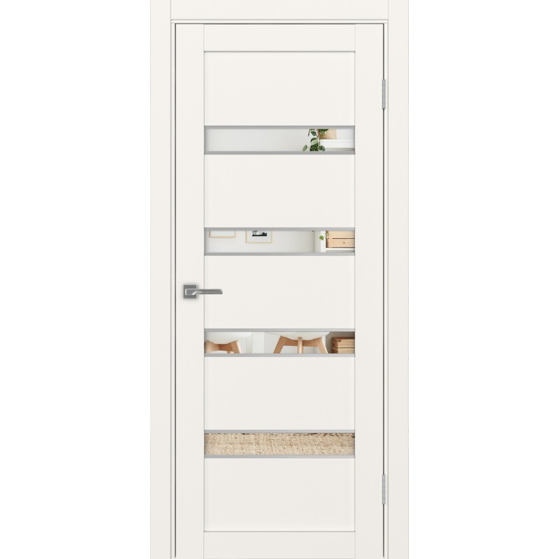 Межкомнатная дверь Турин 505.12 АПС молдинг SC, цвет, бежевый, заполнение Зеркало, размер 200*80 см.