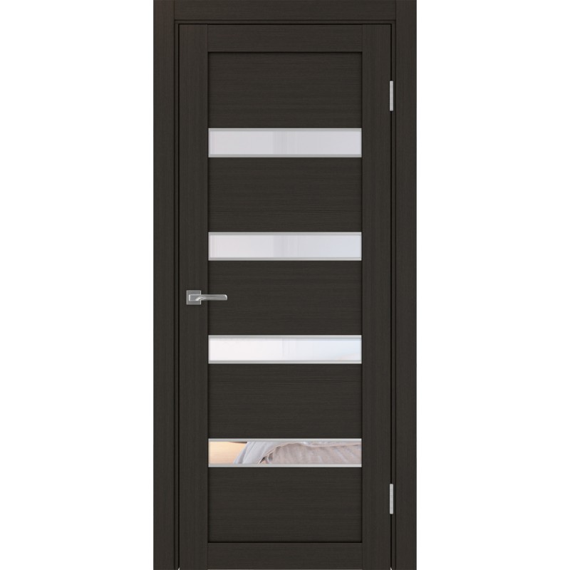 Межкомнатная дверь Турин 505AПC.12, цвет Венге FL, молдинг алюм.хром стекло Прозрачное, размер 80*200 см.