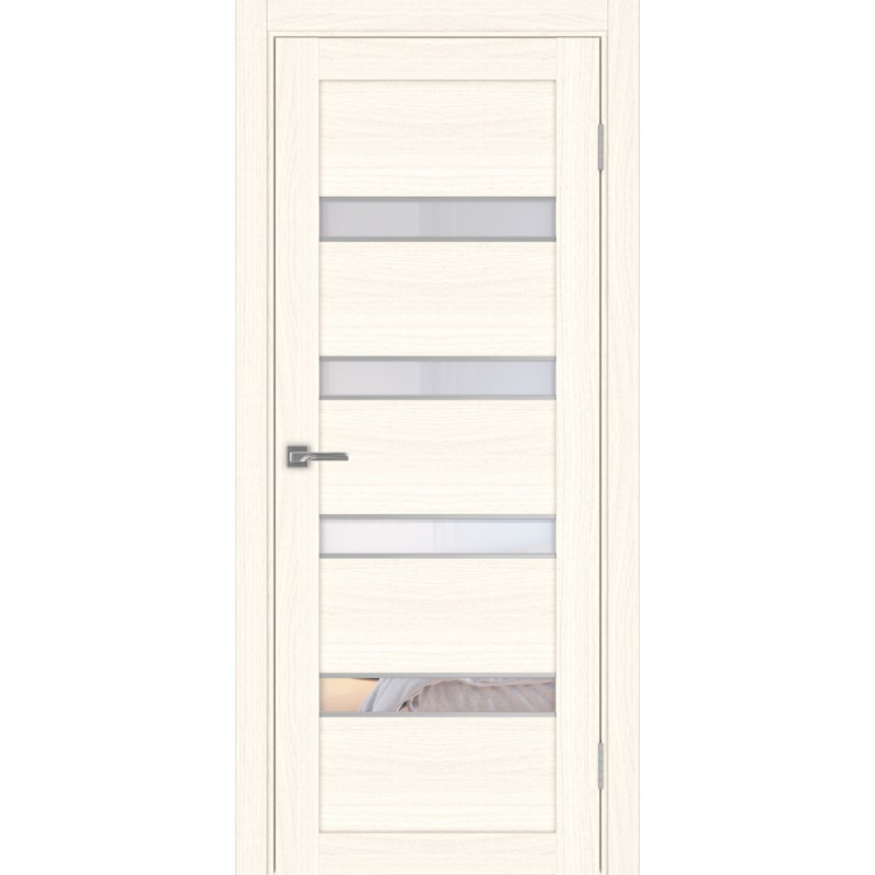 Межкомнатная дверь Турин 505AПC.12 молдинг алюм.хром, цвет Ясень светлый Прозрачное, размер 80*200 см.