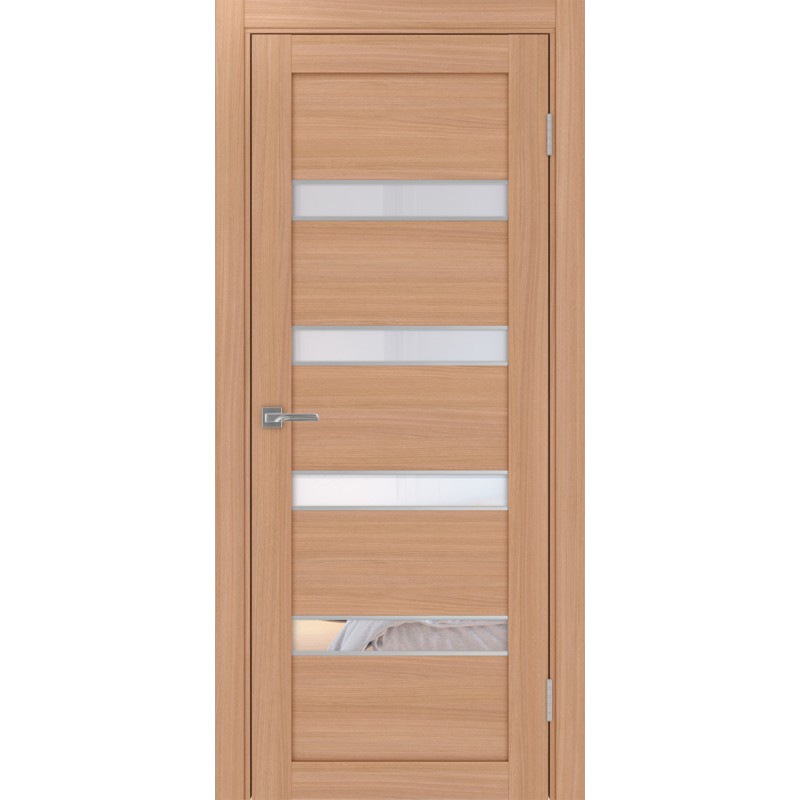 Межкомнатная дверь Турин 505AПC.12 молдинг алюм.хром, цвет Ясень тёмный Прозрачное, размер 80*200 см.