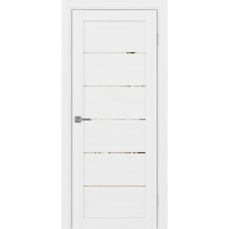 Межкомнатная дверь Турин 506.12, цвет белый лёд, заполнение Зеркало, размер 200*80 см.