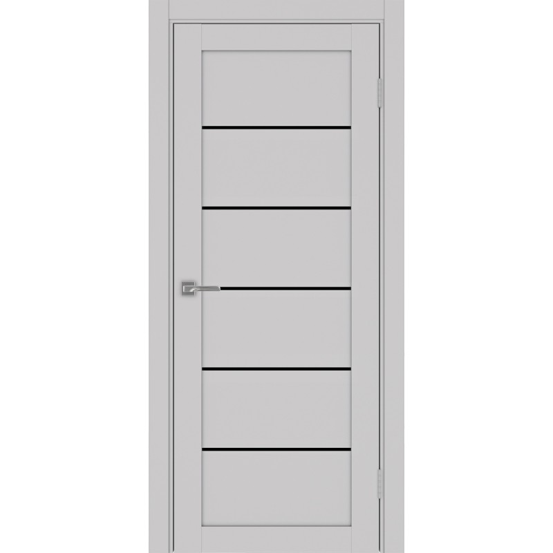 Межкомнатная дверь Турин 506.12, цвет пепельный, заполнение LACчерный, размер 200*80 см.