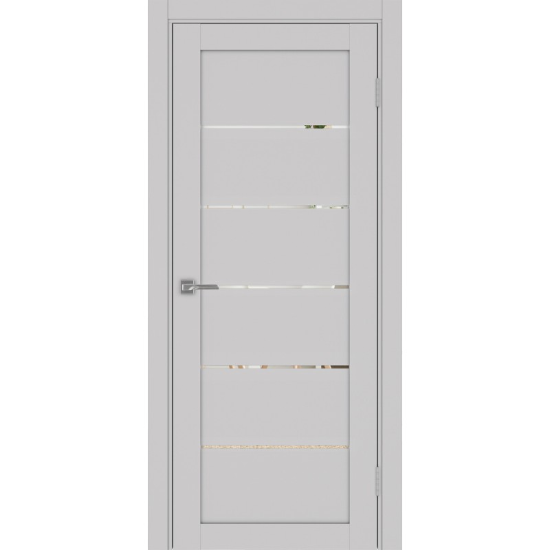 Межкомнатная дверь Турин 506.12, цвет пепельный, заполнение Зеркало, размер 200*80 см.