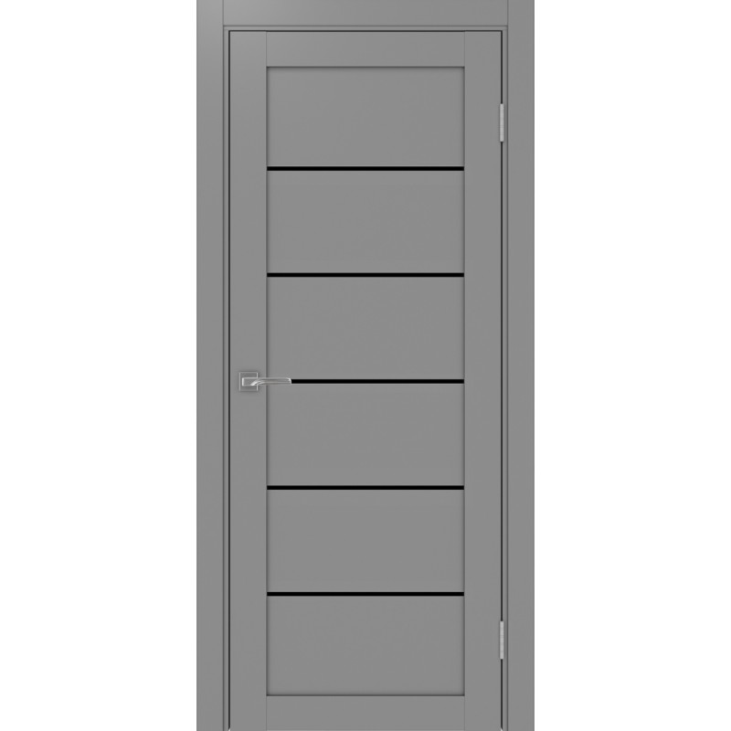 Межкомнатная дверь Турин 506.12, цвет серый, заполнение LACчерный, размер 200*80 см.