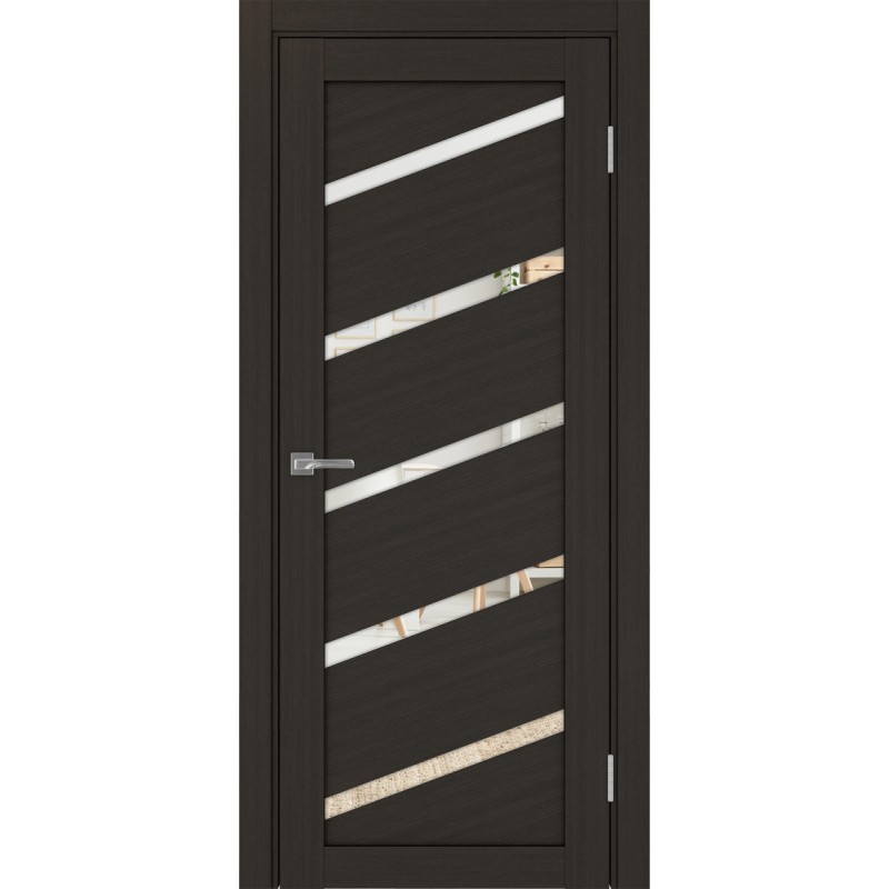 Межкомнатная дверь Турин 506У.112, цвет венге FL, заполнение Зеркало, размер 200*80 см.