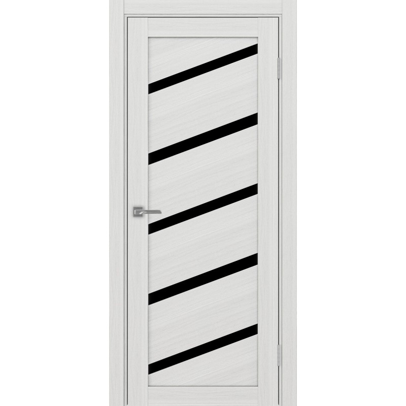 Межкомнатная дверь Турин 506У.112, цвет ясень серебристый, заполнение LACчерный, размер 200*80 см.