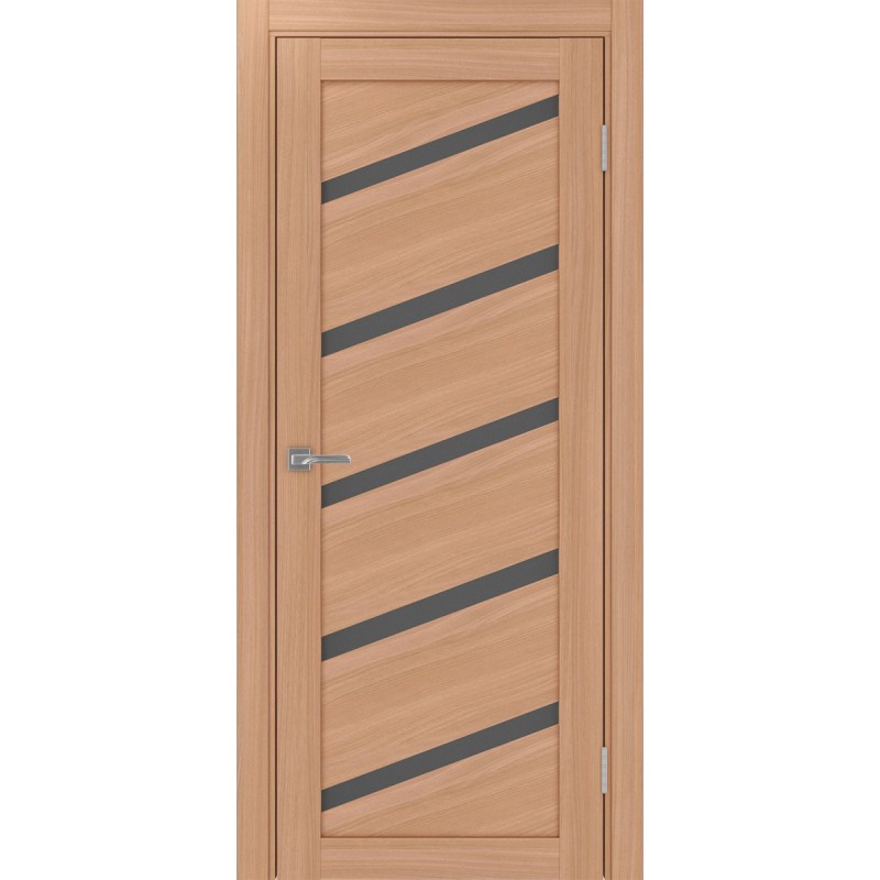 Межкомнатная дверь Турин 506У.112, цвет ясень тёмный, заполнение Графит матовое, размер 200*80 см.