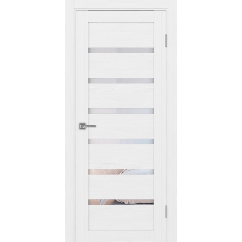 Межкомнатная дверь Турин 507.12, цвет белый лёд, заполнение Прозрачное, размер 200*80 см.