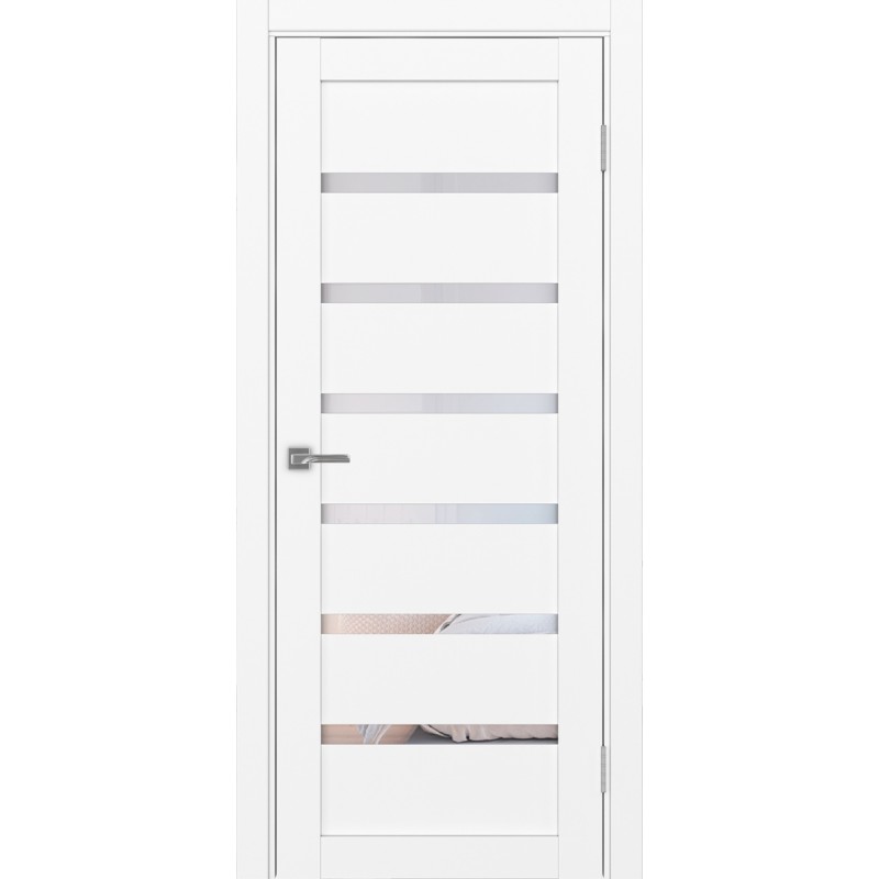 Межкомнатная дверь Турин 507.12, цвет белый снежный, заполнение Прозрачное, размер 200*80 см.