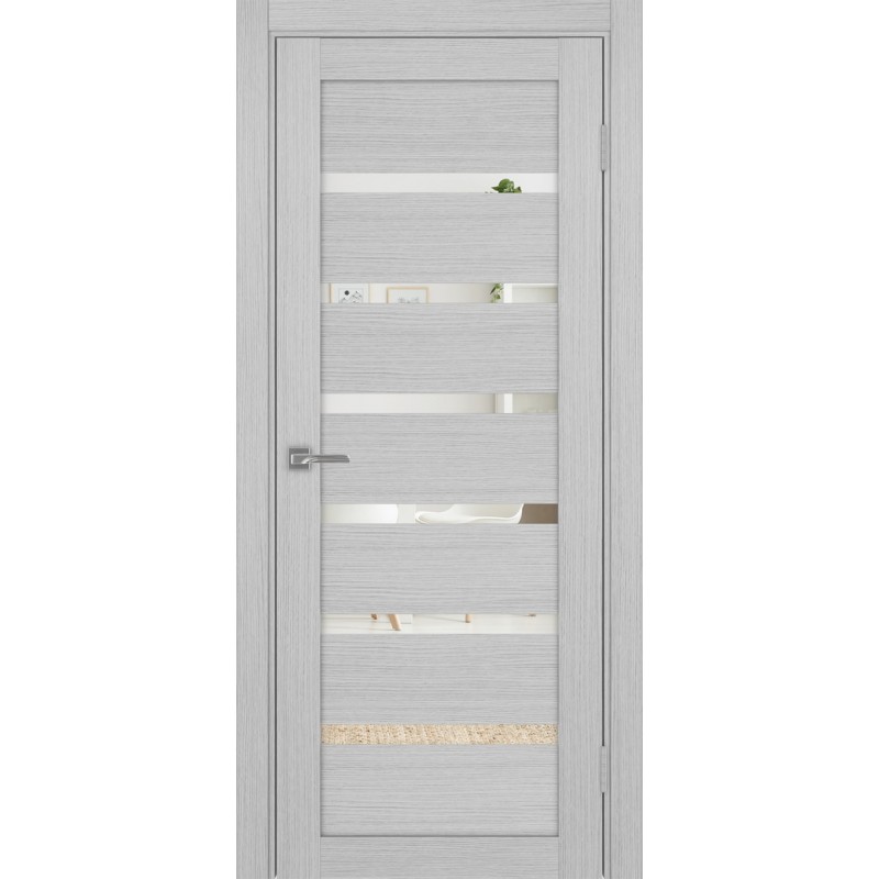 Межкомнатная дверь Турин 507.12, цвет дуб серый FL, заполнение Зеркало, размер 200*80 см.