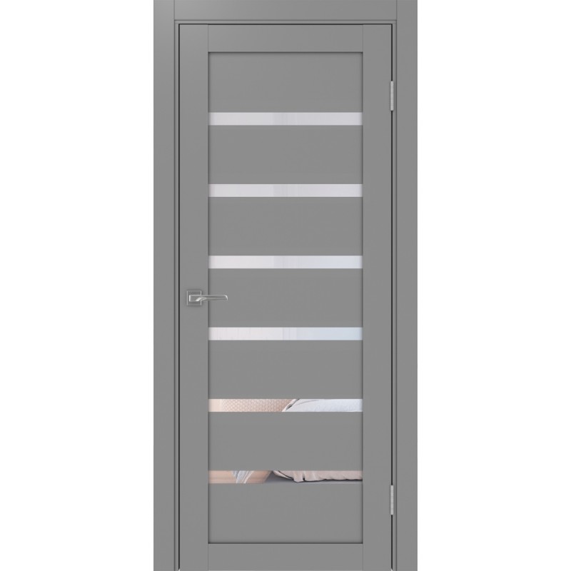 Межкомнатная дверь Турин 507.12, цвет серый, заполнение Прозрачное, размер 200*80 см.