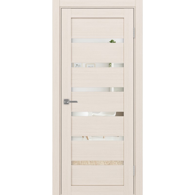 Межкомнатная дверь Турин 507.12, цвет ясень перламутровый, заполнение Зеркало, размер 200*80 см.