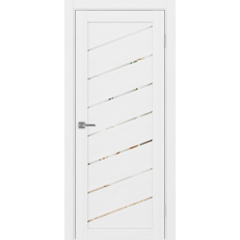 Межкомнатная дверь Турин 508У.112, цвет белый лёд, заполнение Зеркало, размер 200*80 см.