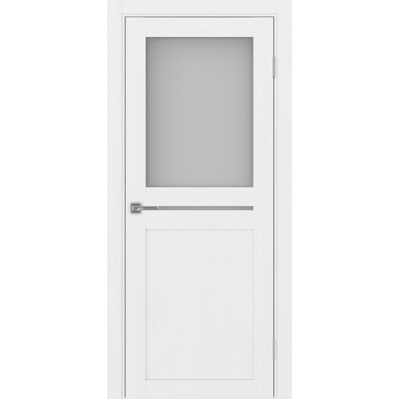 Межкомнатная дверь Турин 520.221, цвет белый лёд, заполнение Пунта бесцветное, размер 200*30 см.