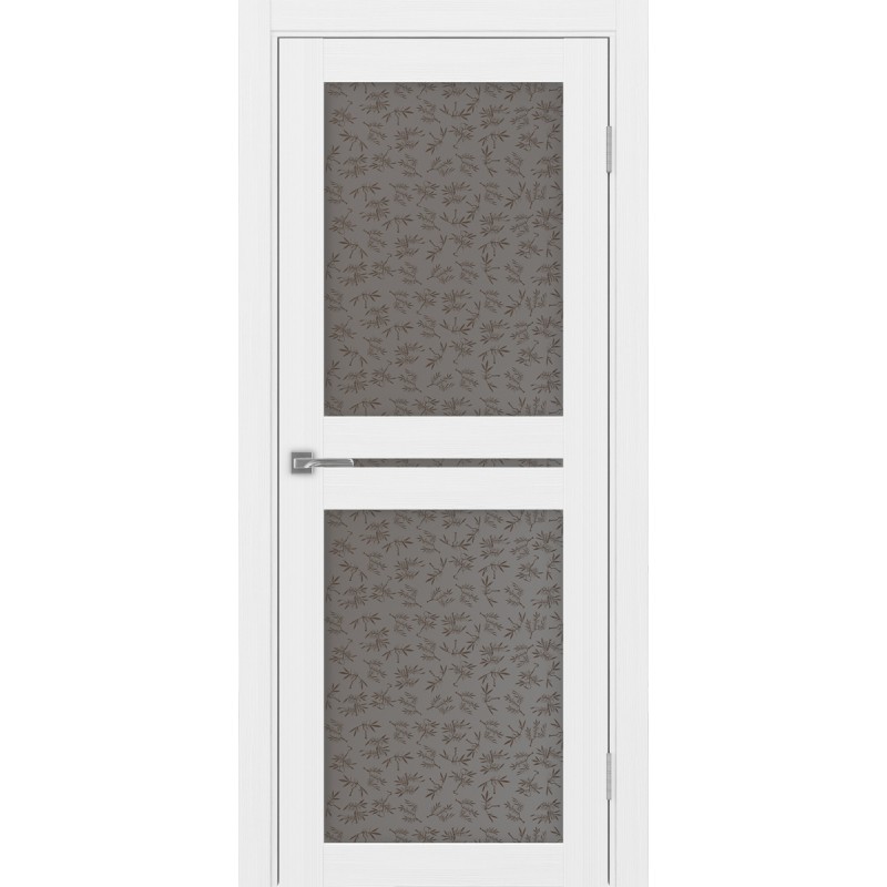 Межкомнатная дверь Турин 520.222, цвет белый лёд, заполнение Дали бронзовое, размер 200*30 см.