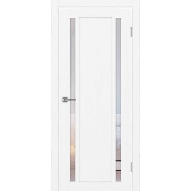 Межкомнатная дверь Турин 522.212, цвет белый лёд, заполнение Прозрачное, размер 200*80 см.