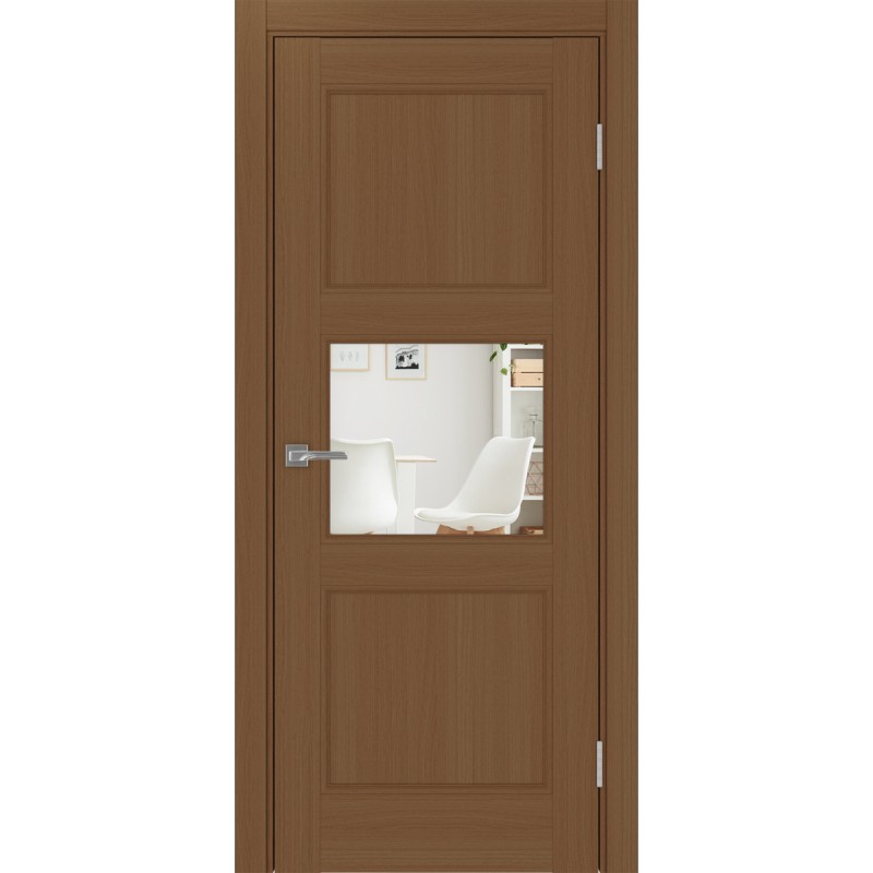 Межкомнатная дверь Турин Neo 530.121, цвет орех NL, заполнение Зеркало/Зеркало, размер 200*35 см.