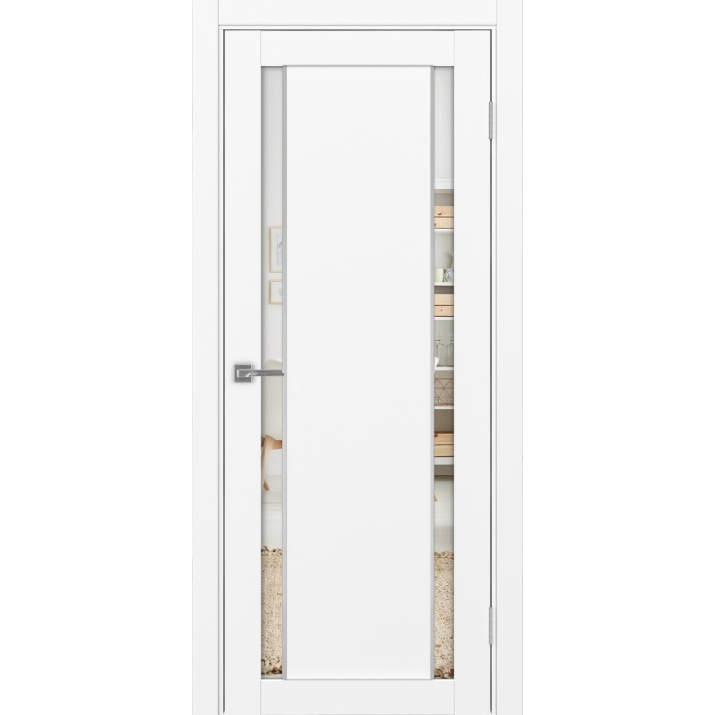 Межкомнатная дверь Турин 522.212 АПП молдинг SC, цвет белый снежный, заполнение Зеркало/Зеркало, размер 200*80 см.