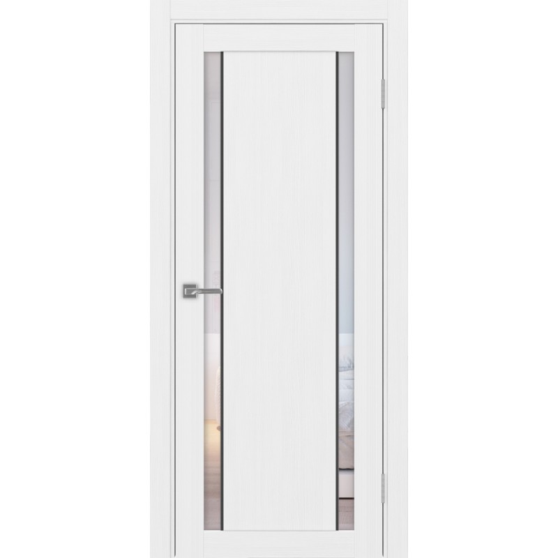 Межкомнатная дверь Турин 522.212 АПС молдинг SB, цвет белый лёд, заполнение Прозрачное, размер 200*80 см.