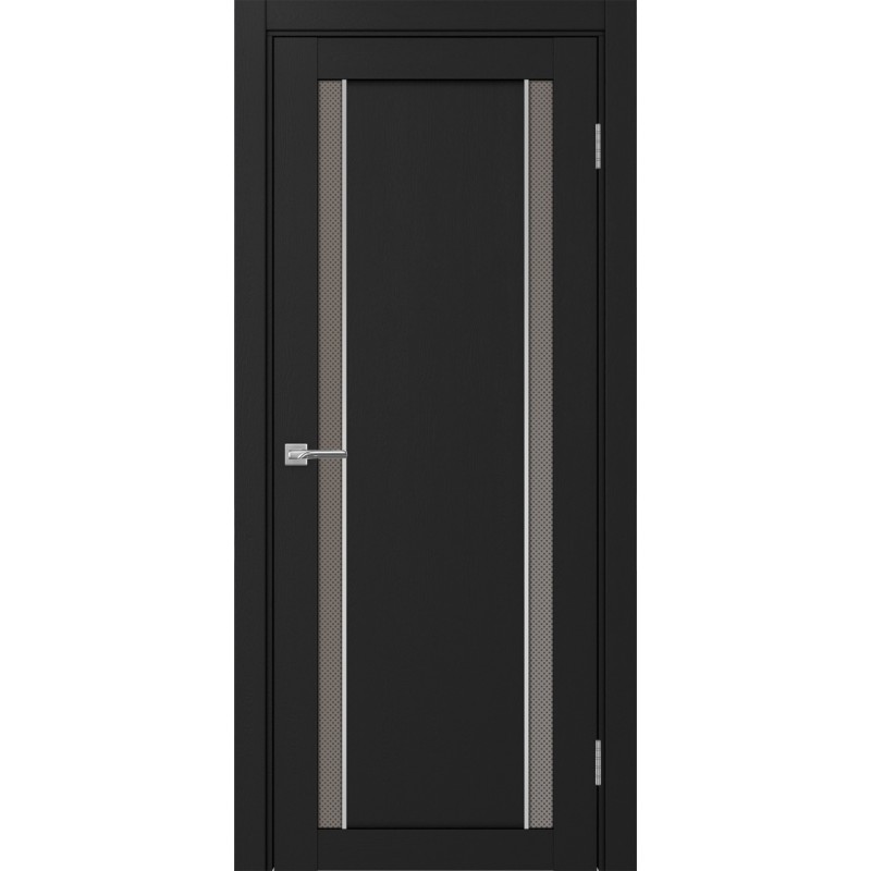 Межкомнатная дверь Турин 522АПС.212, цвет Антрацит молдинг алюм.хром стекло Пунта бронзовое, размер 80*200 см.