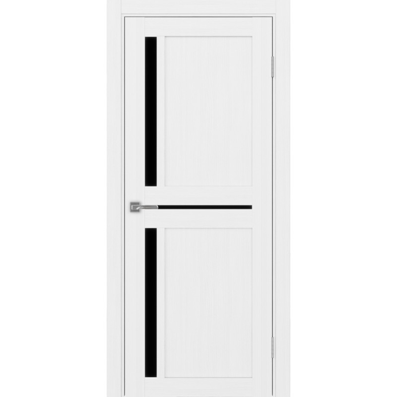 Межкомнатная дверь Турин 523.221, цвет белый лёд, заполнение LACчерный, размер 200*80 см.