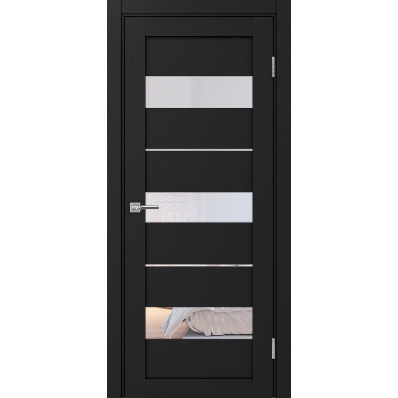 Межкомнатная дверь Турин 526.122, цвет Антрацит стекло Прозрачное, размер 80*200 см.