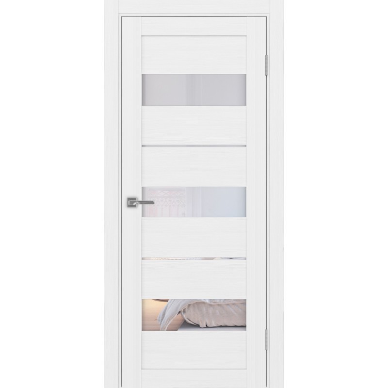 Межкомнатная дверь Турин 526.122, цвет белый лёд, заполнение Прозрачное, размер 200*80 см.