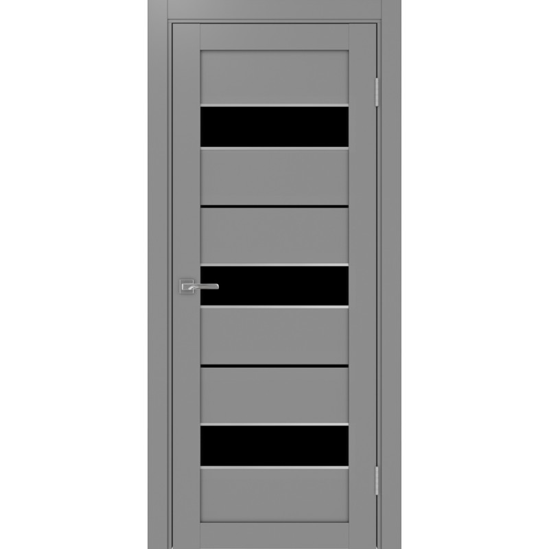 Межкомнатная дверь Турин 526.122 АПП молдинг SC, цвет серый, заполнение LACчерный, размер 200*80 см.